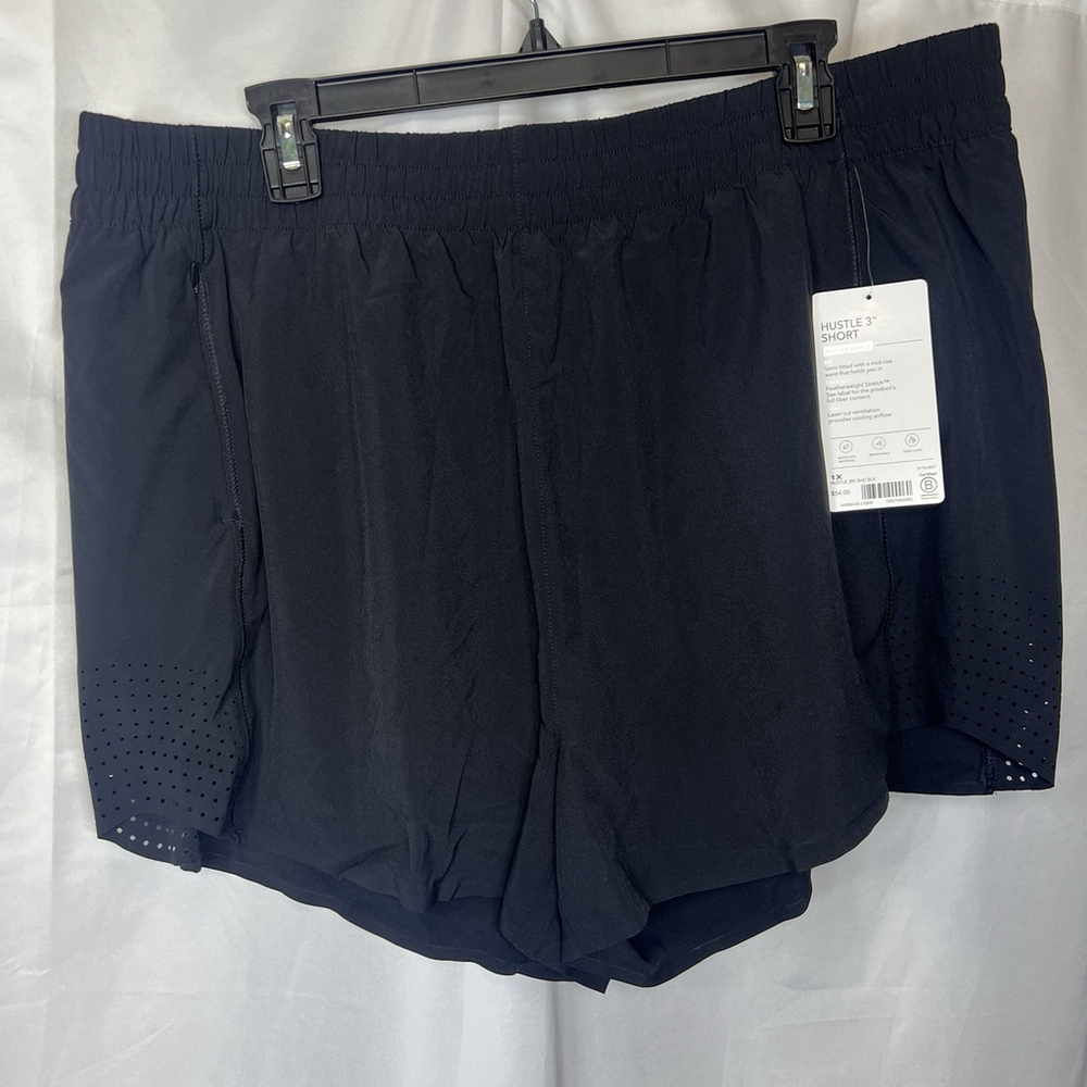 Athleta Black Hustle 3” Athletic Athleisure Shorts Lined Plus Size 1X Stretch